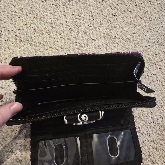 Vera Bradley Black and Purple Floral Wallet - Picture 5 of 5